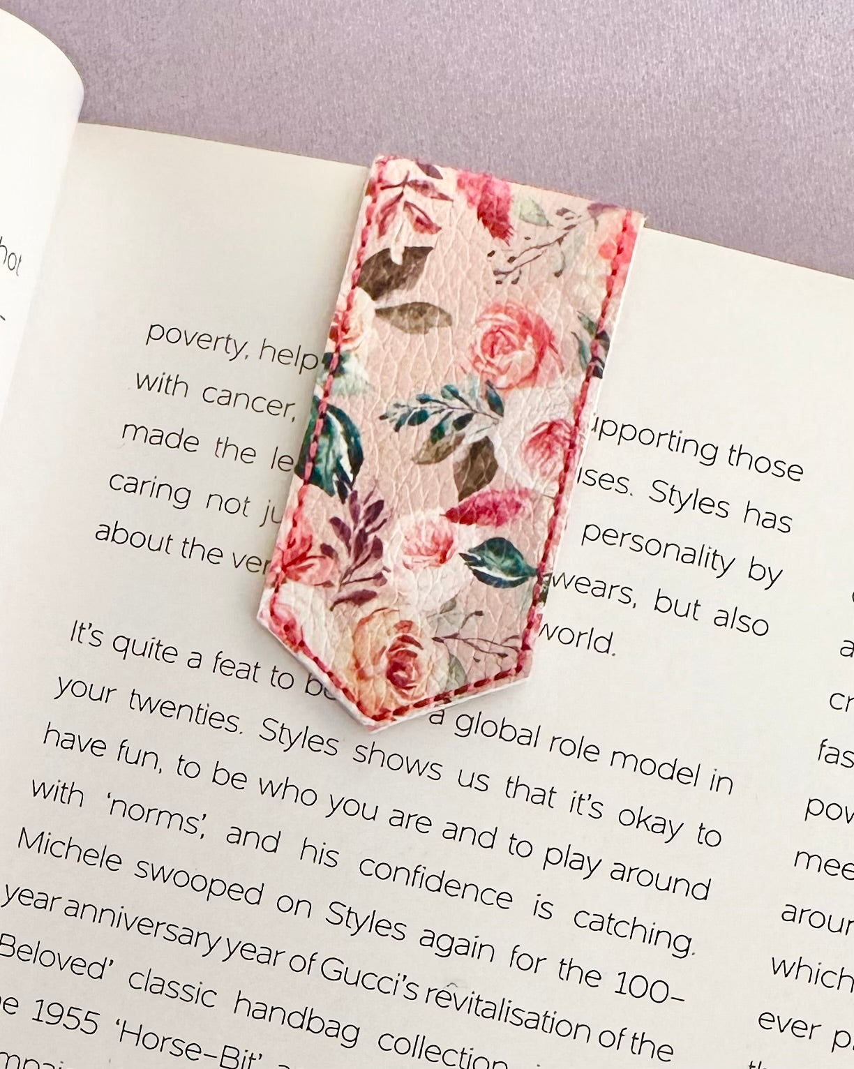Beige Florals Magnetic Bookmark