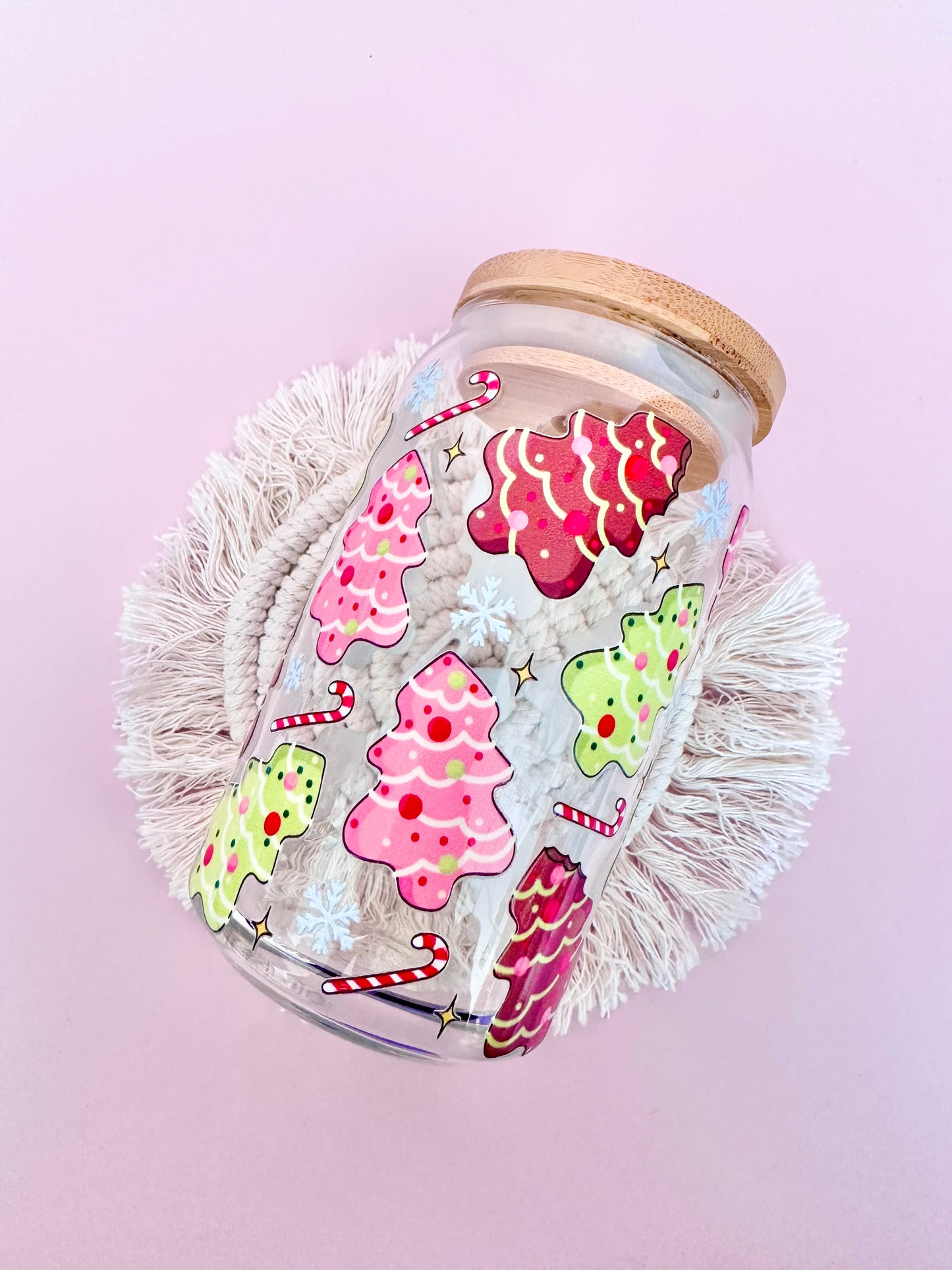 Holiday Tree Cakes Glass Cup