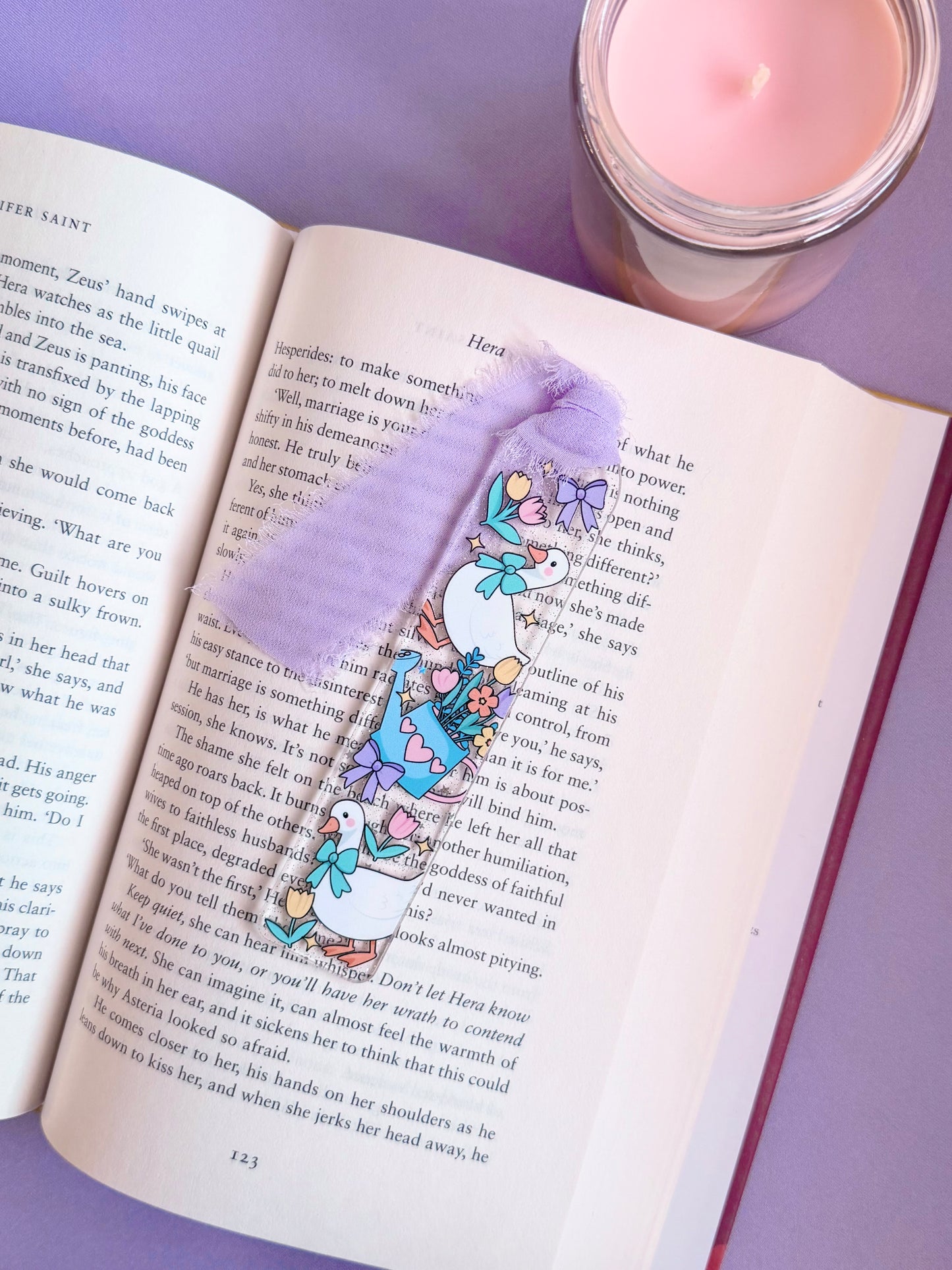 Ducks & Tulips Glitter Acrylic Bookmark