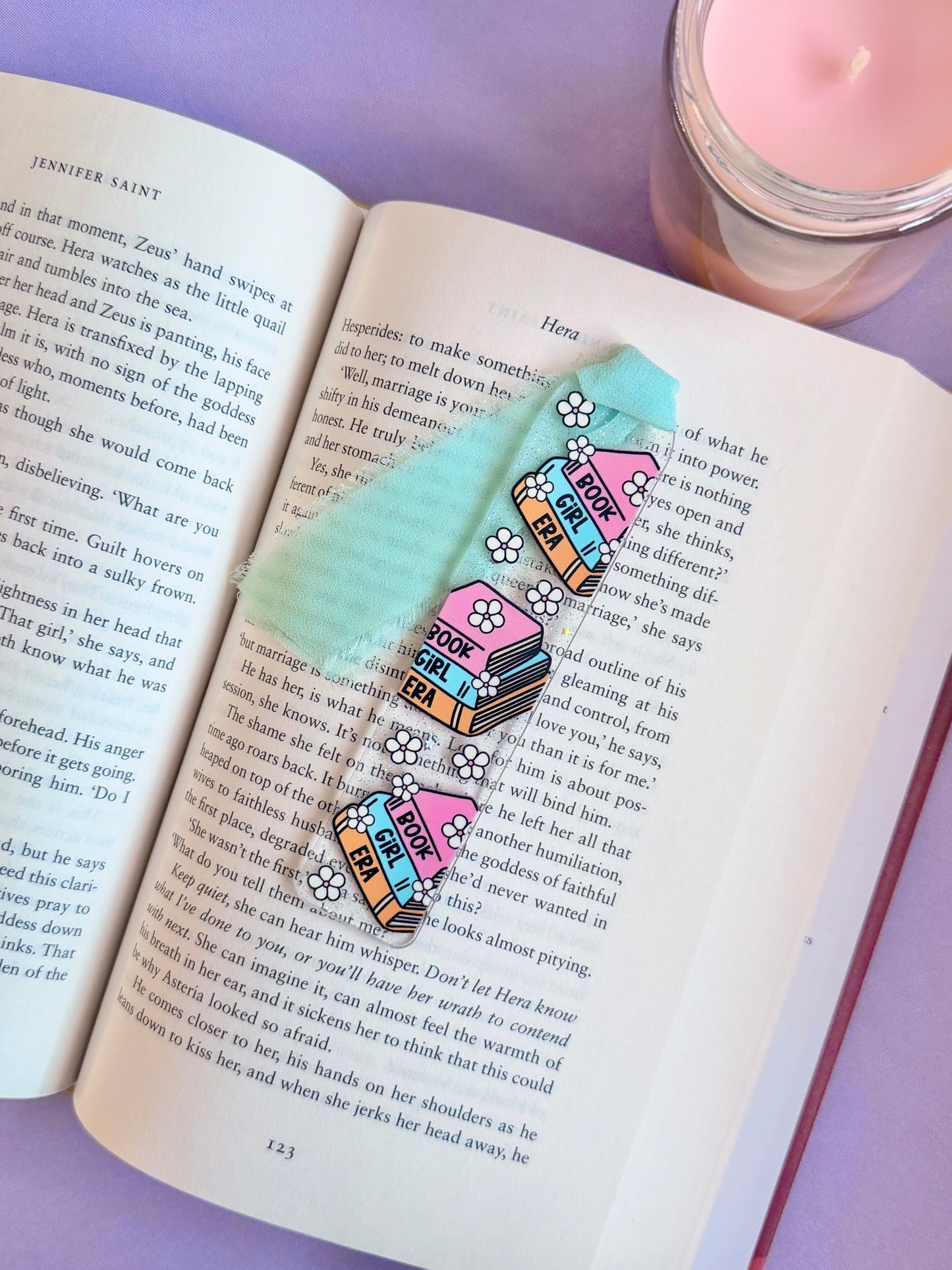 Book Girl Era Glitter Acrylic Bookmark