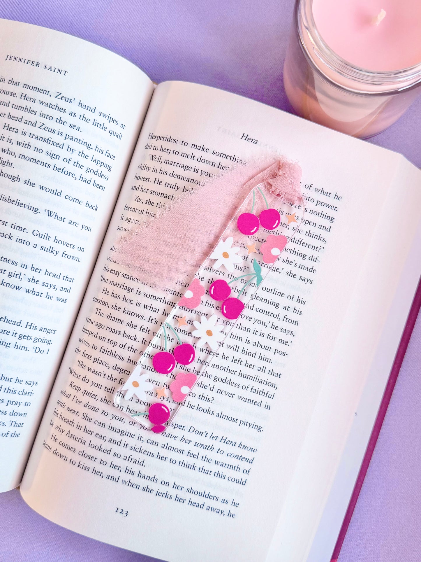 Cherries & Flowers Acrylic Bookmark