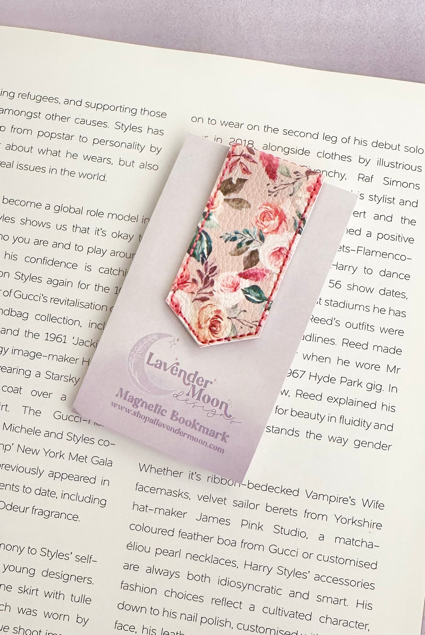 Beige Florals Magnetic Bookmark
