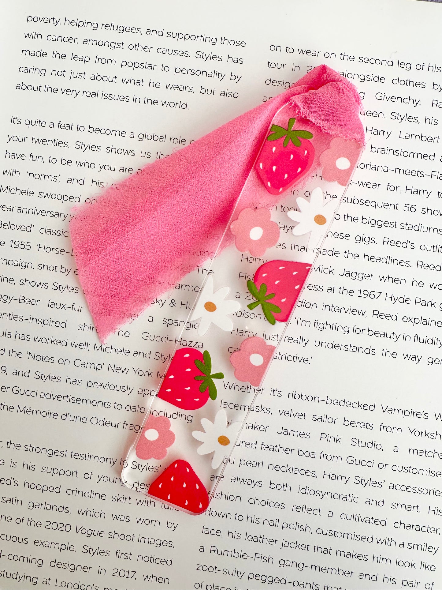 Strawberries & Flowers Acrylic Bookmark