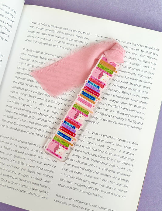 Romance Tropes Acrylic Bookmark