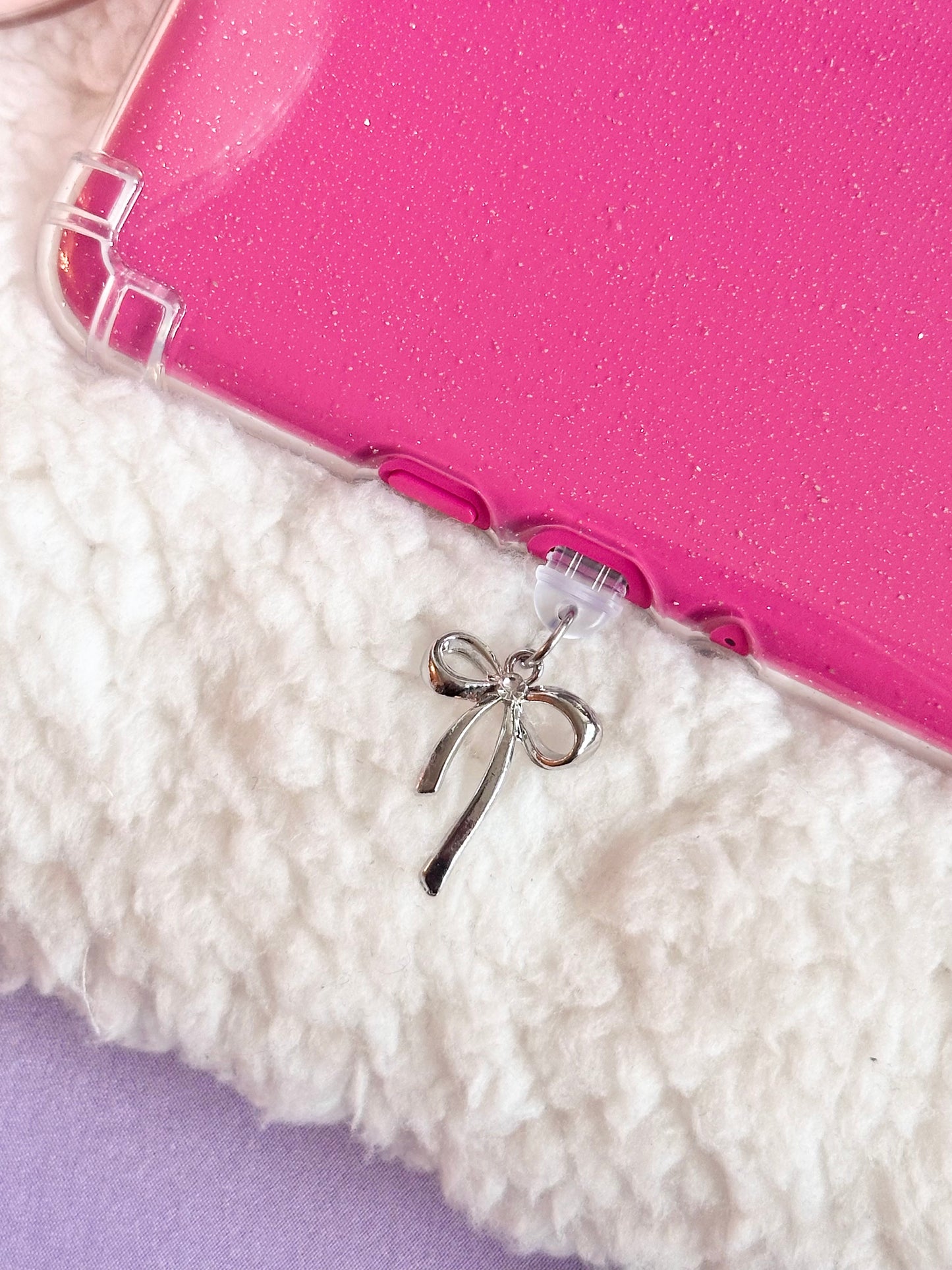 Silver Bow e-Reader Charm