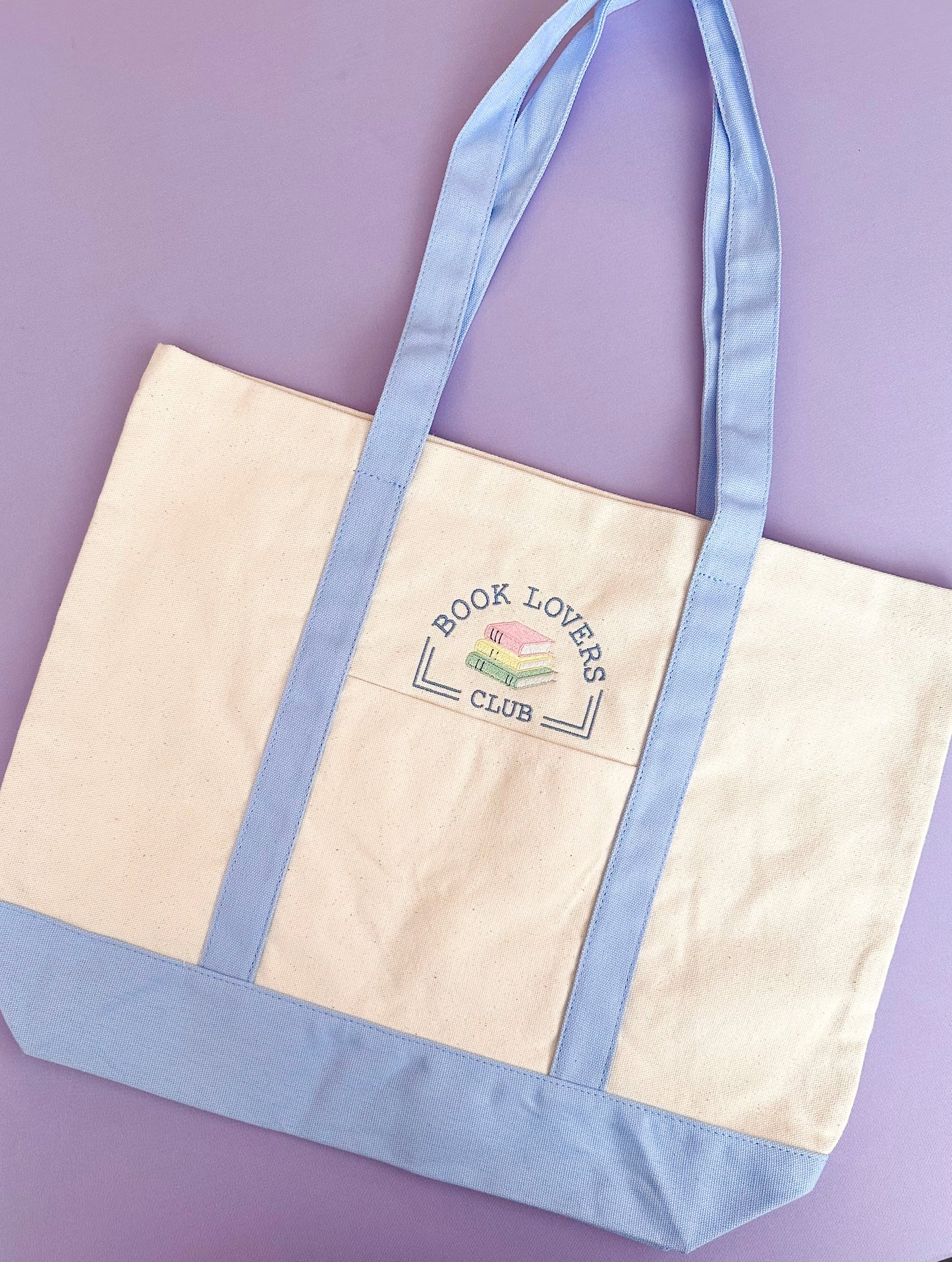 Book Lovers Club Embroidered Tote Bag