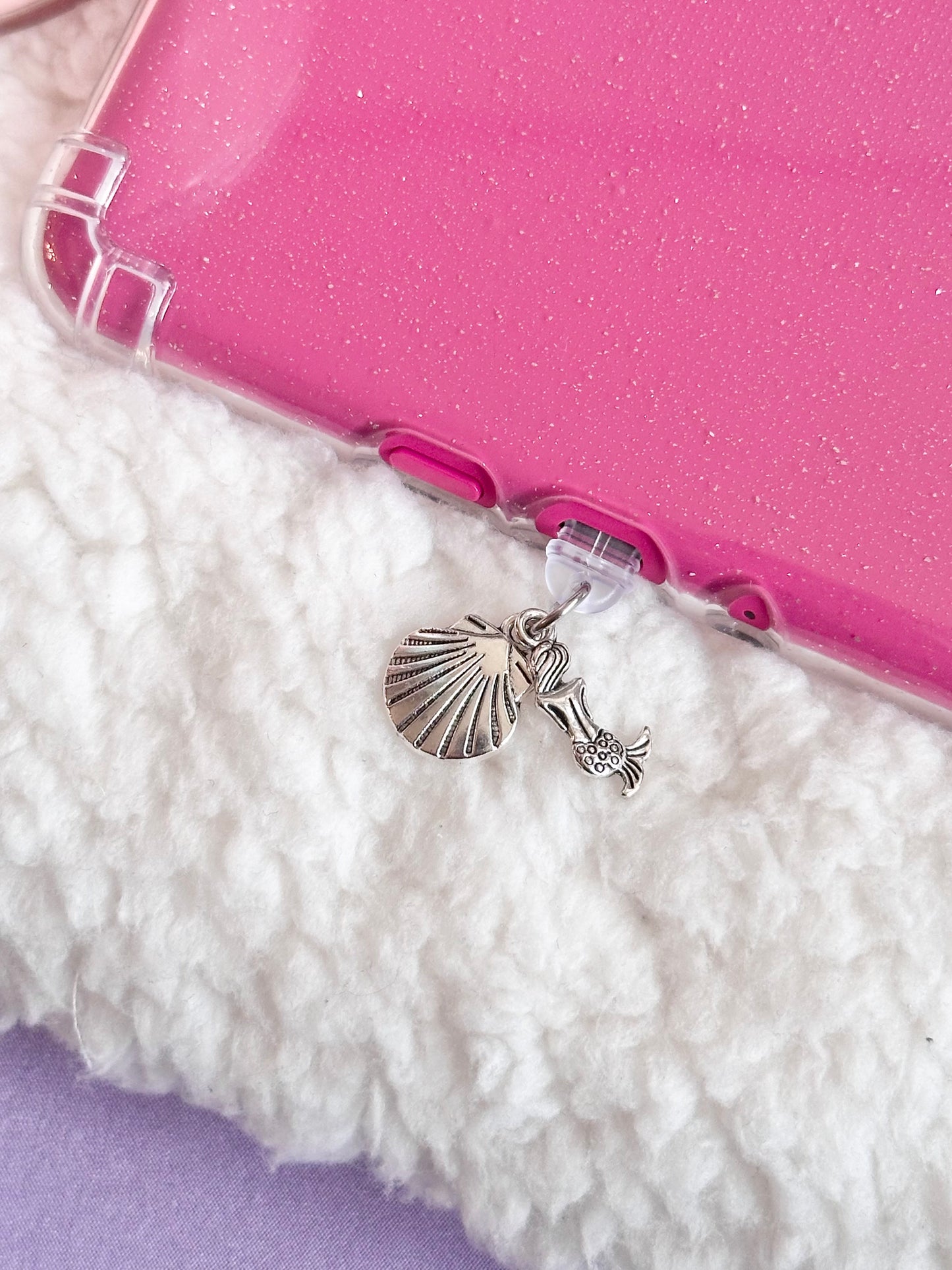 Silver Mermaid & Seashell e-Reader Charm
