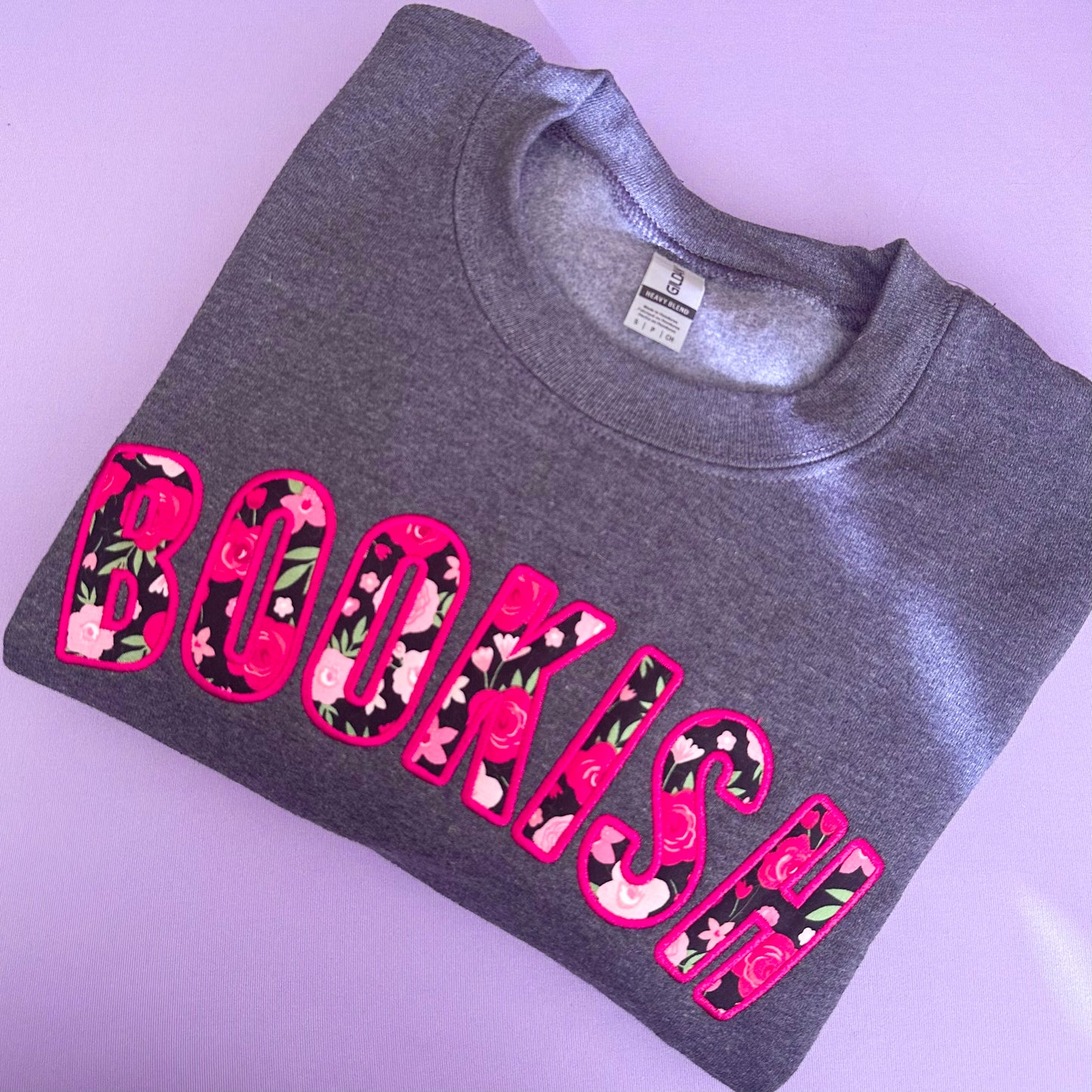 Bookish Applique Crewneck Sweater