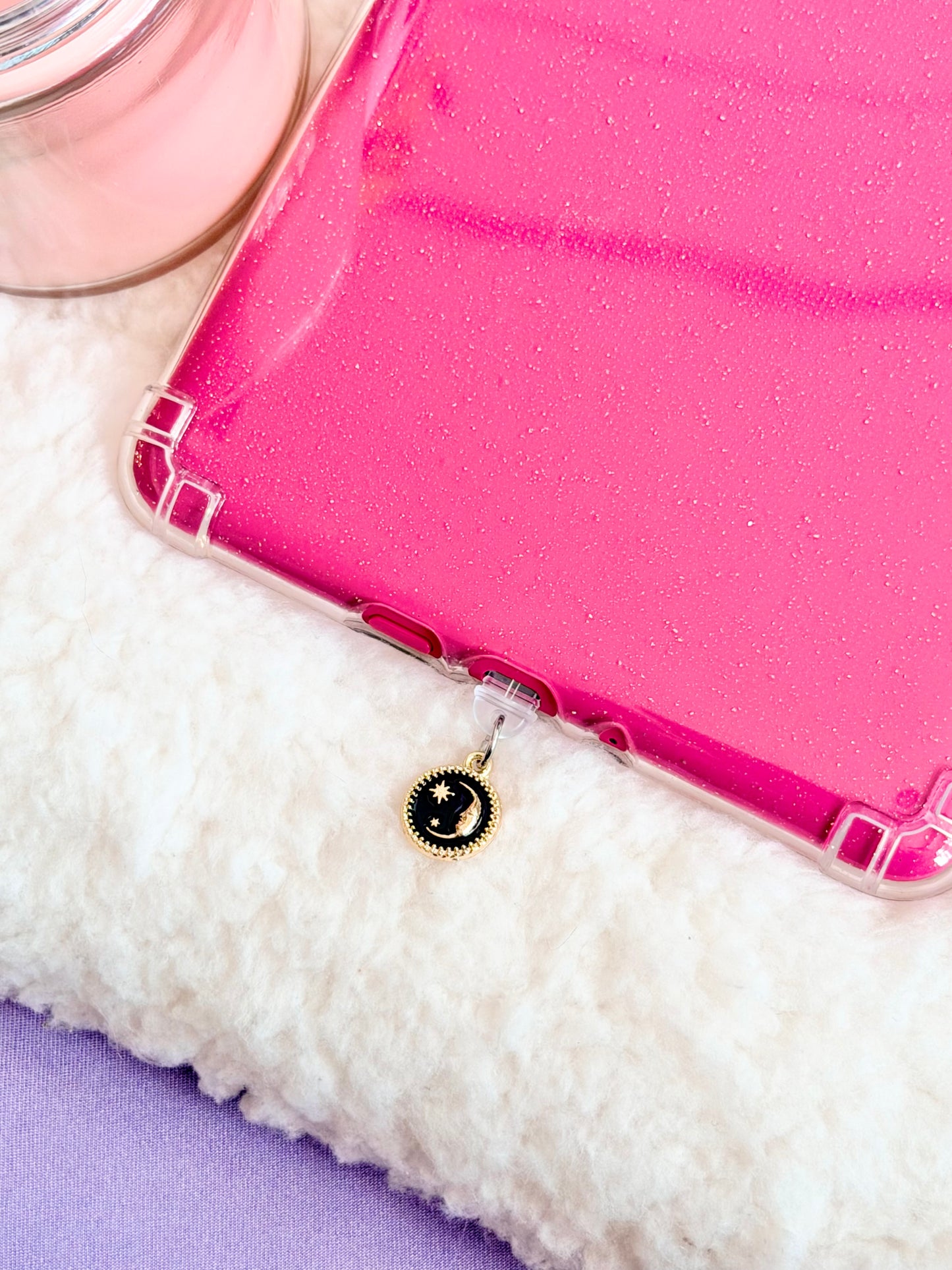 Black & Gold Moon e-Reader Charm