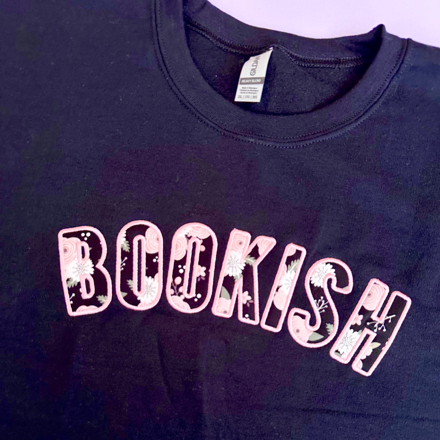 Bookish Applique Crewneck Sweater