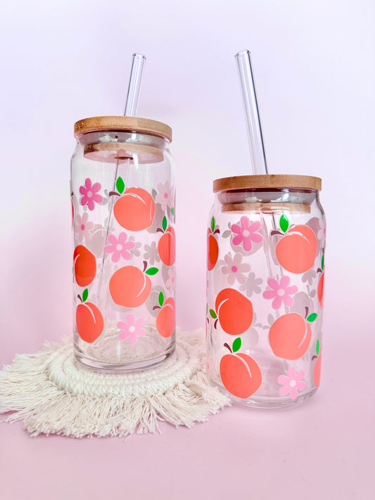 Peaches Glass Cup
