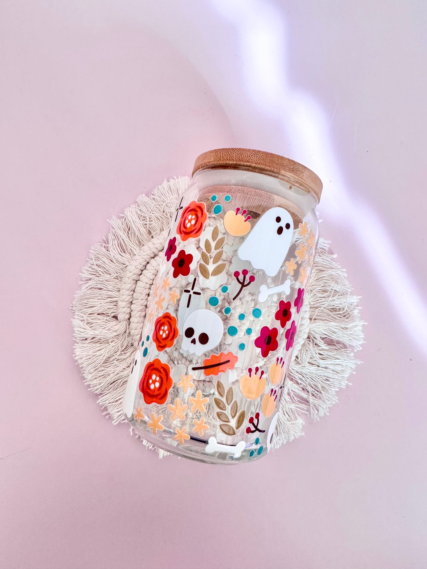 Deadly Fall Leaves Glass Cup