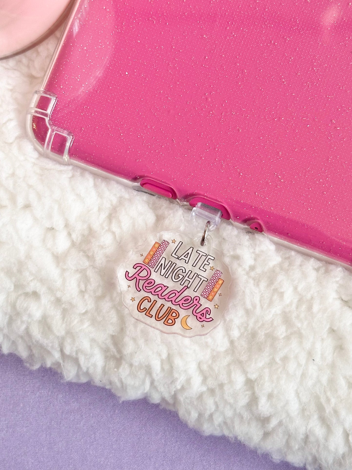 Late Night Readers Club Acrylic e-Reader Charm