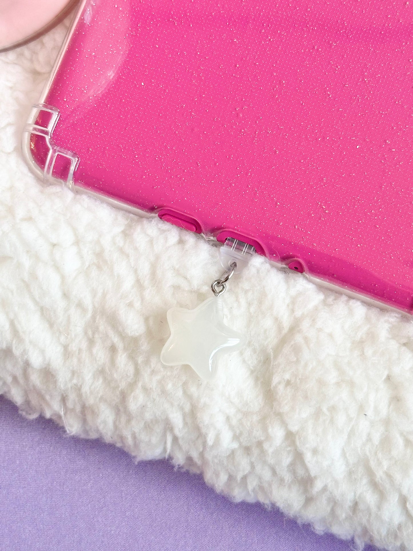 Glow in the Dark White Star e-Reader Charm