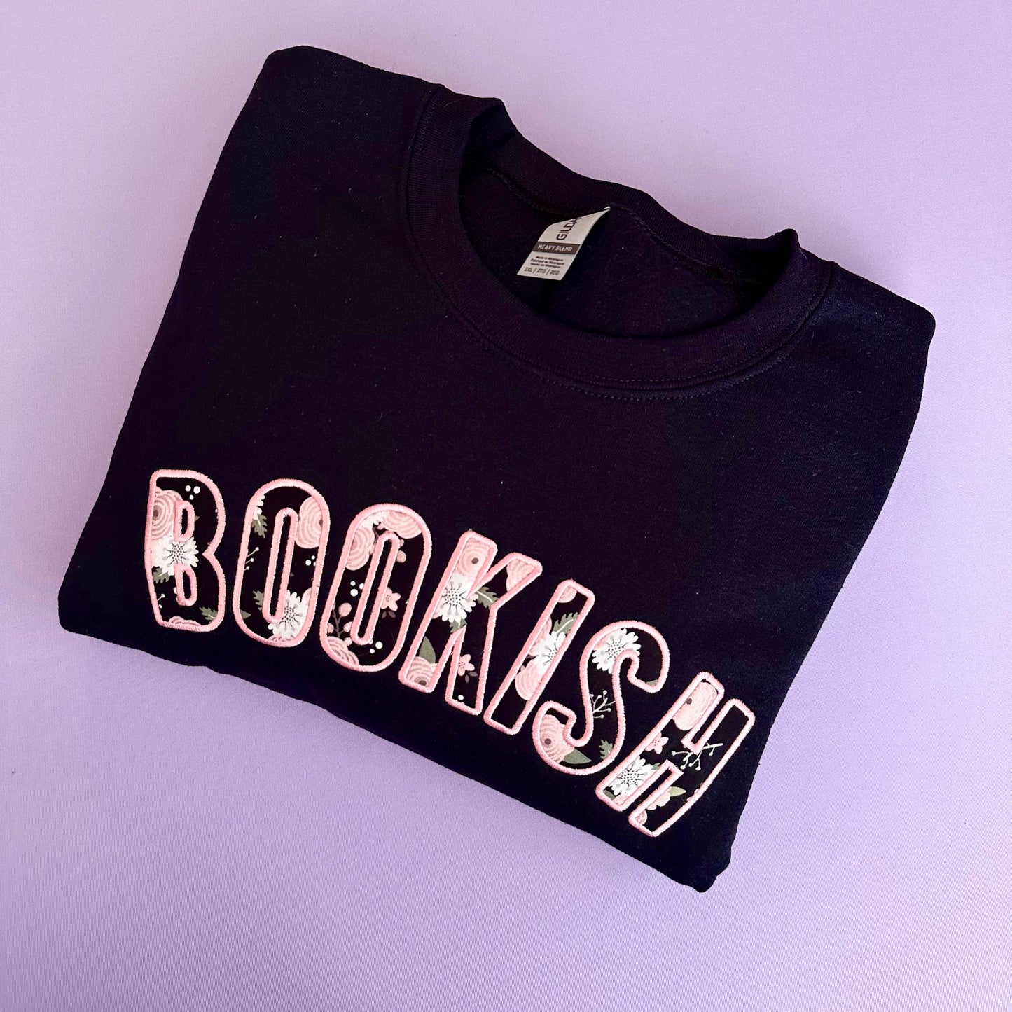 Bookish Applique Crewneck Sweater