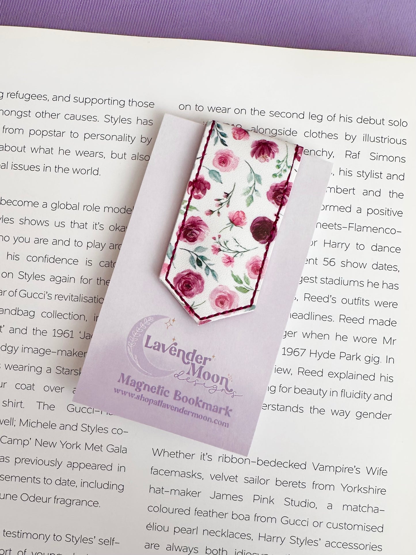 Burgundy Roses Magnetic Bookmark