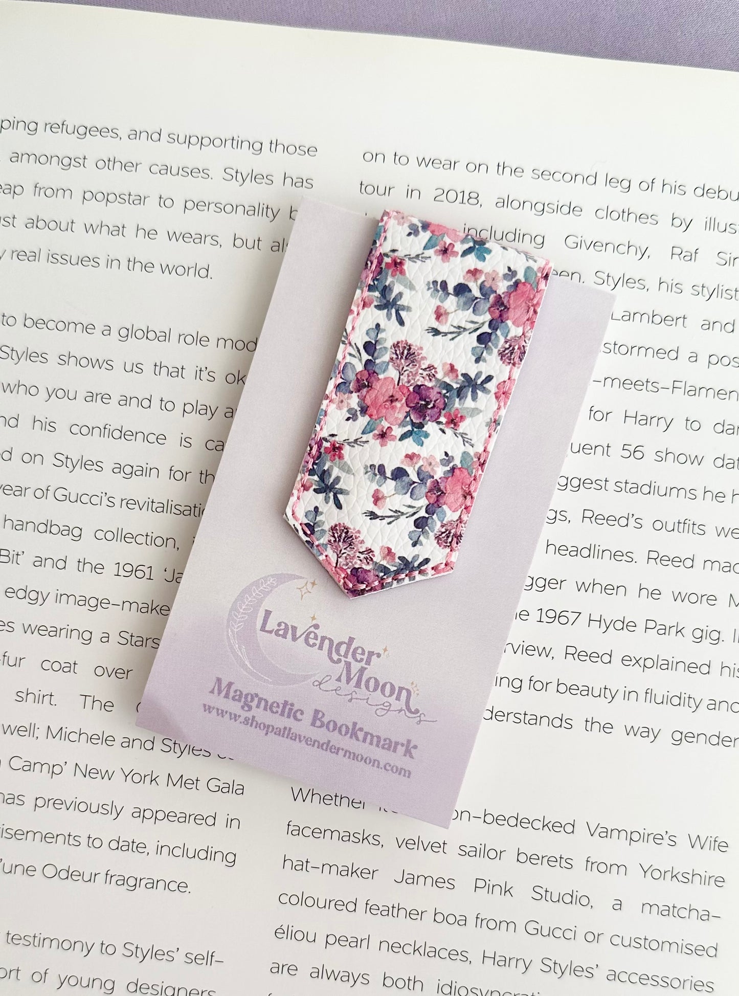 Pink & Purple Florals Magnetic Bookmark