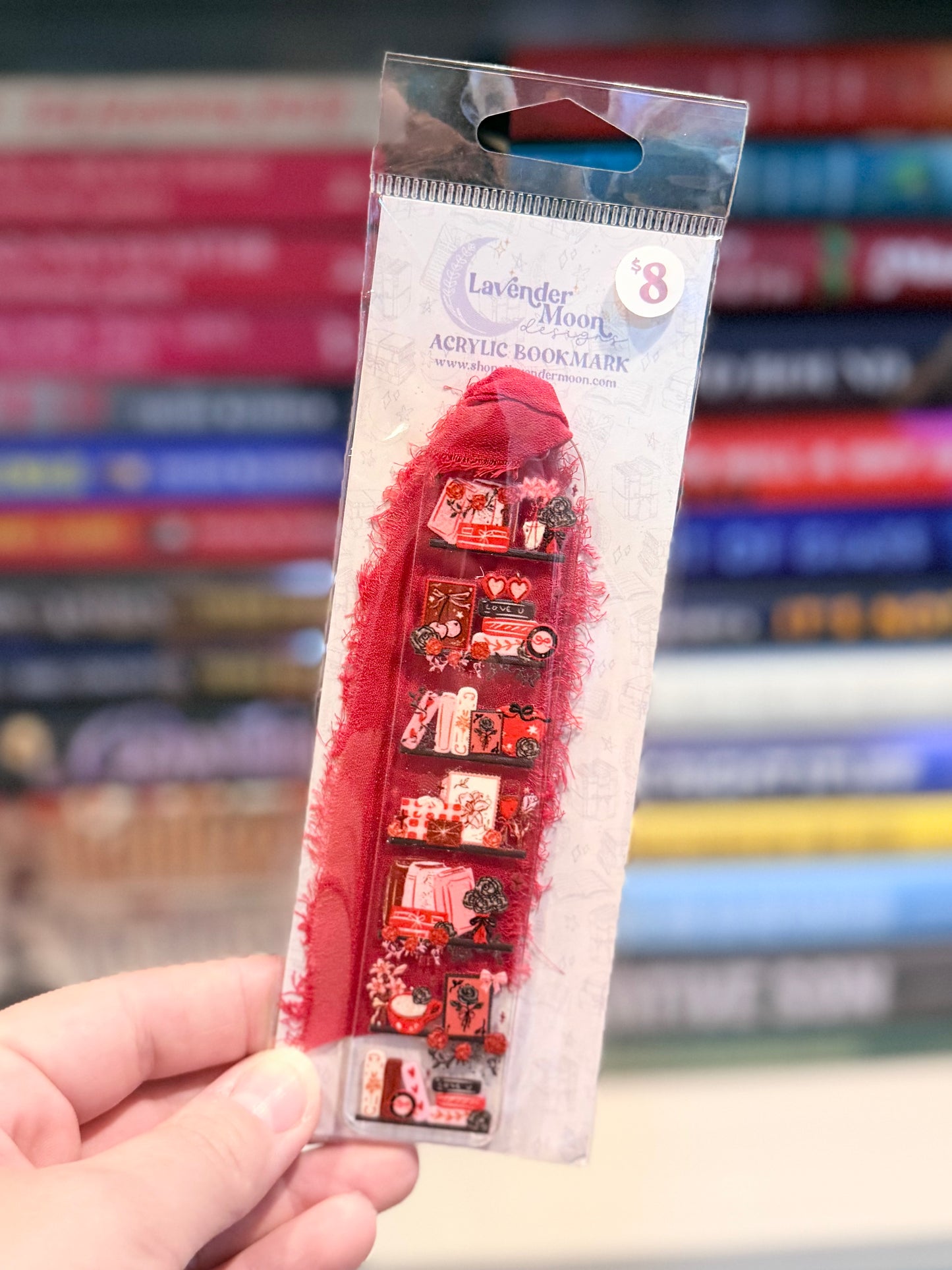 Romantic Library Clear Acrylic Bookmark