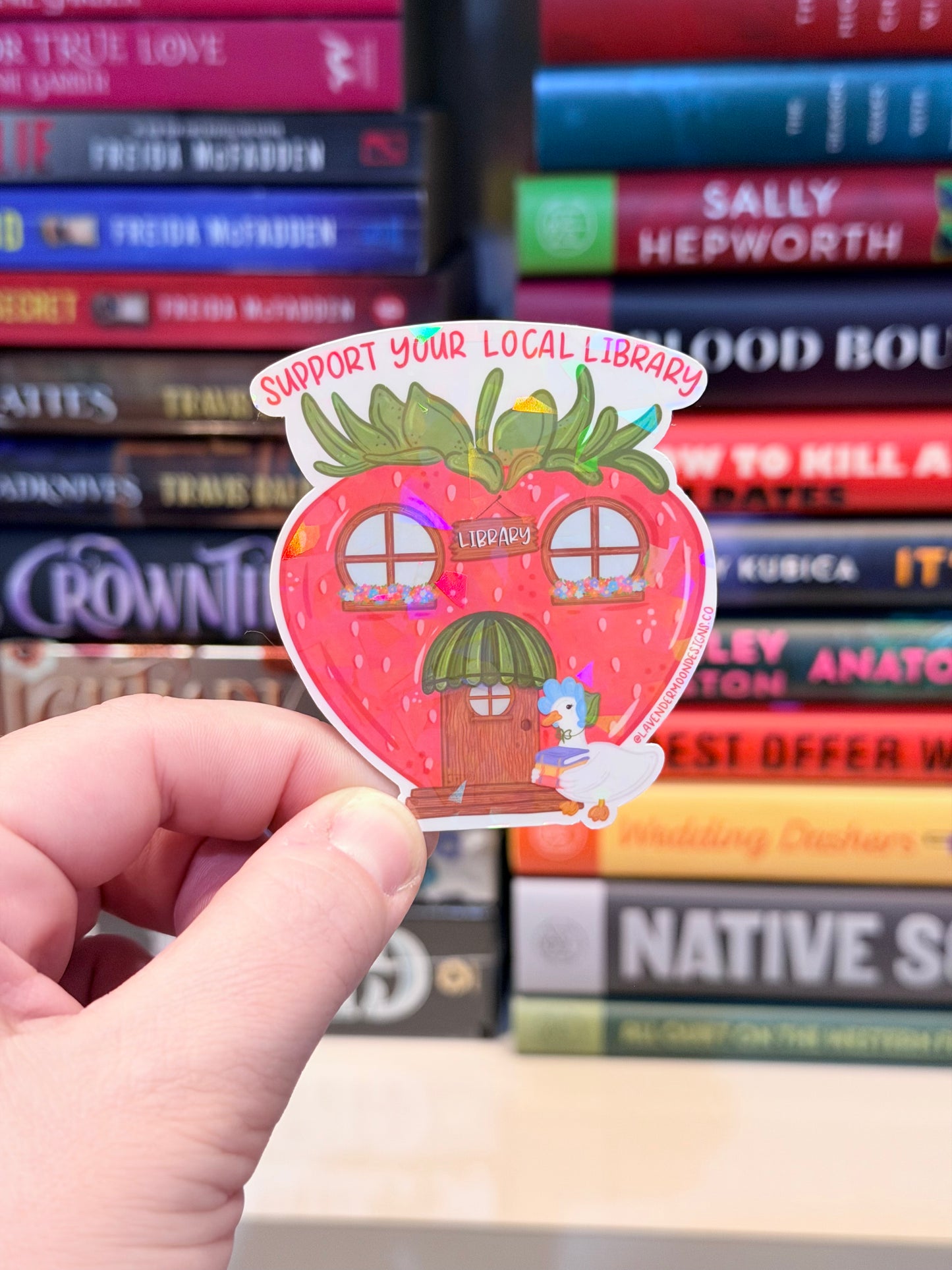 Support Your Local Library Iridescent Sticker