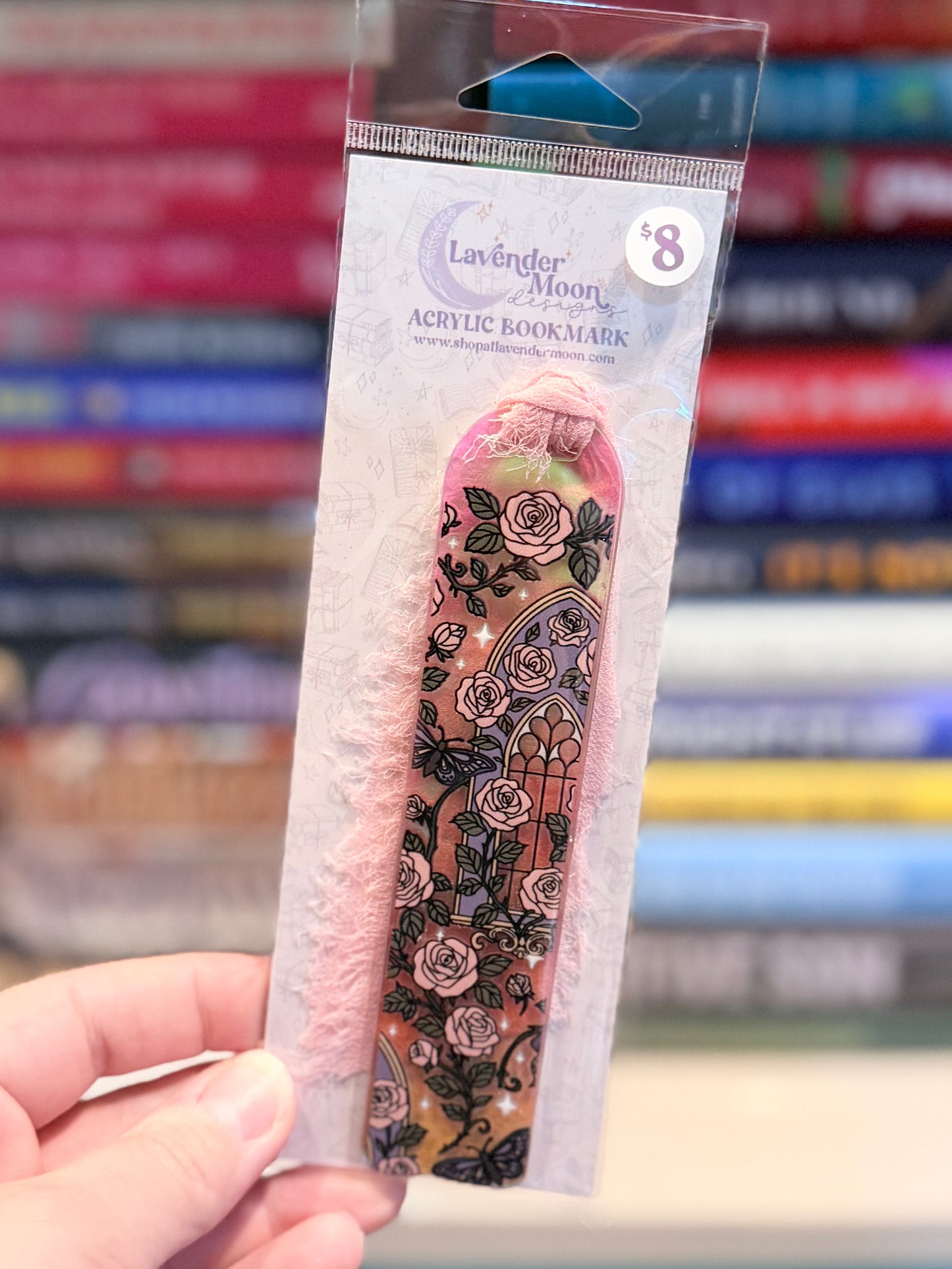 Rose Garden Iridescent Acrylic Bookmark