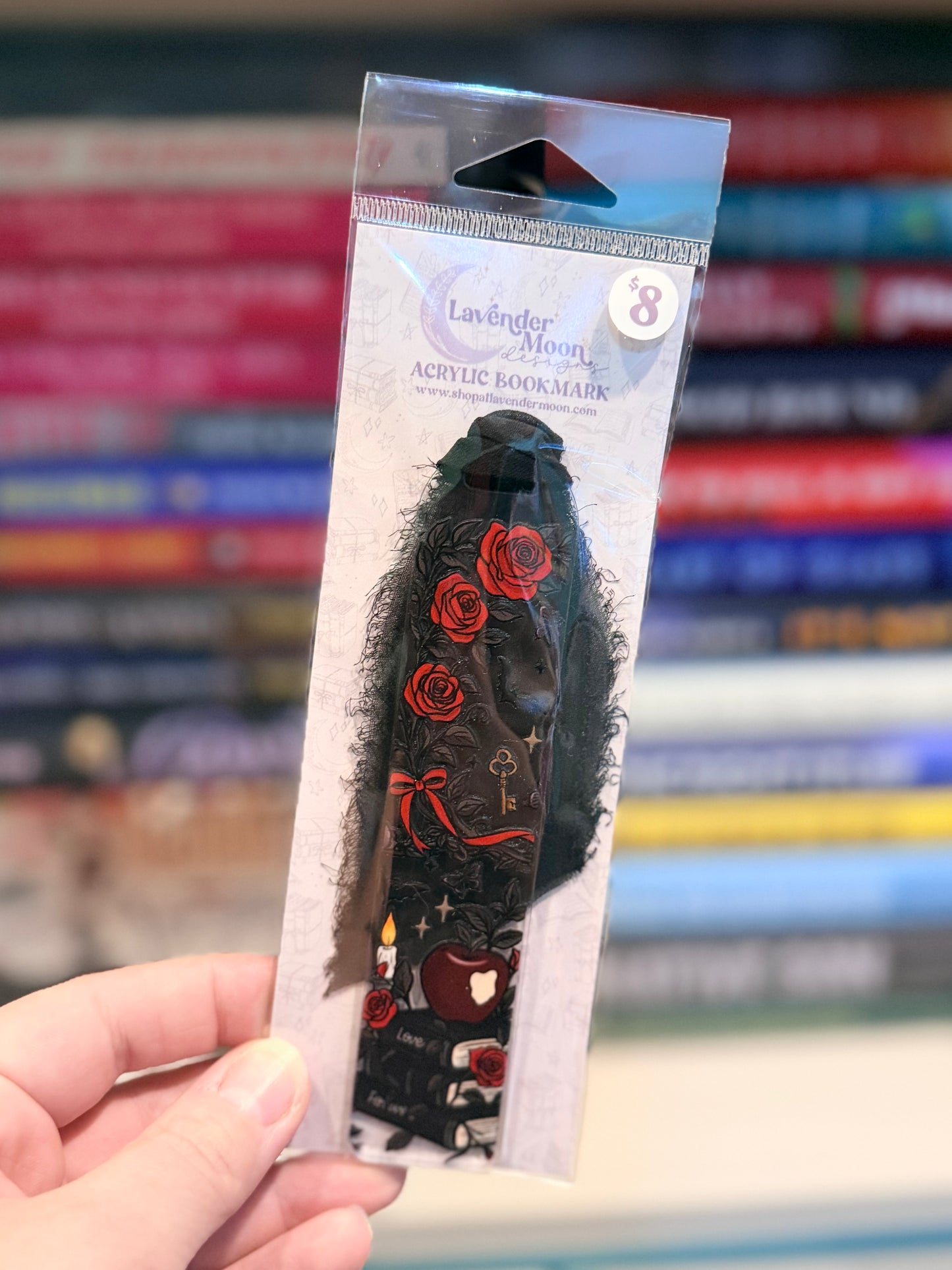 Sweet Poisoned Apple Clear Acrylic Bookmark