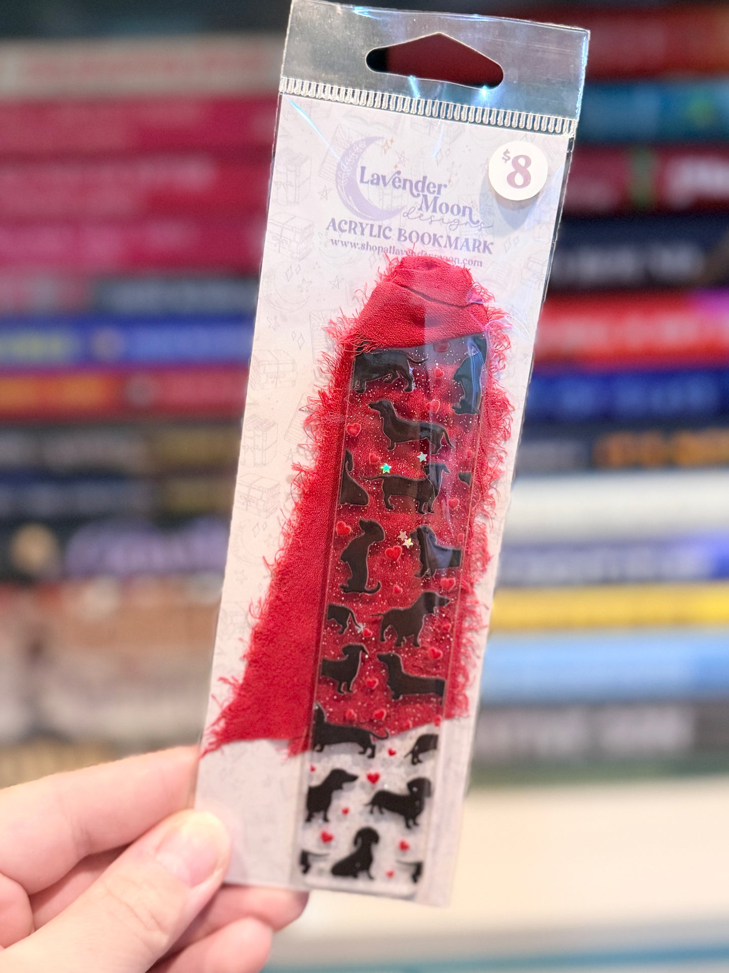 Dachshund Love Glitter Acrylic Bookmark
