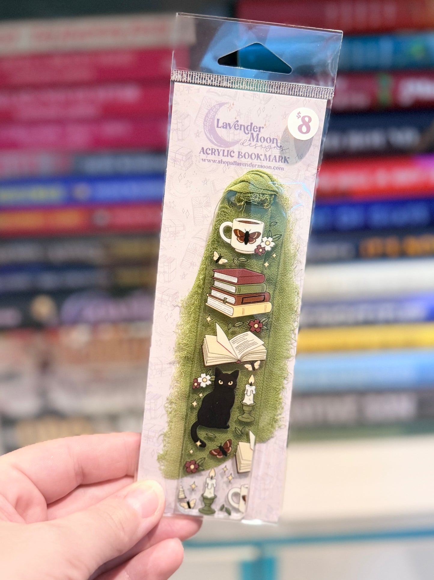 Cat Dark Academia Clear Acrylic Bookmark