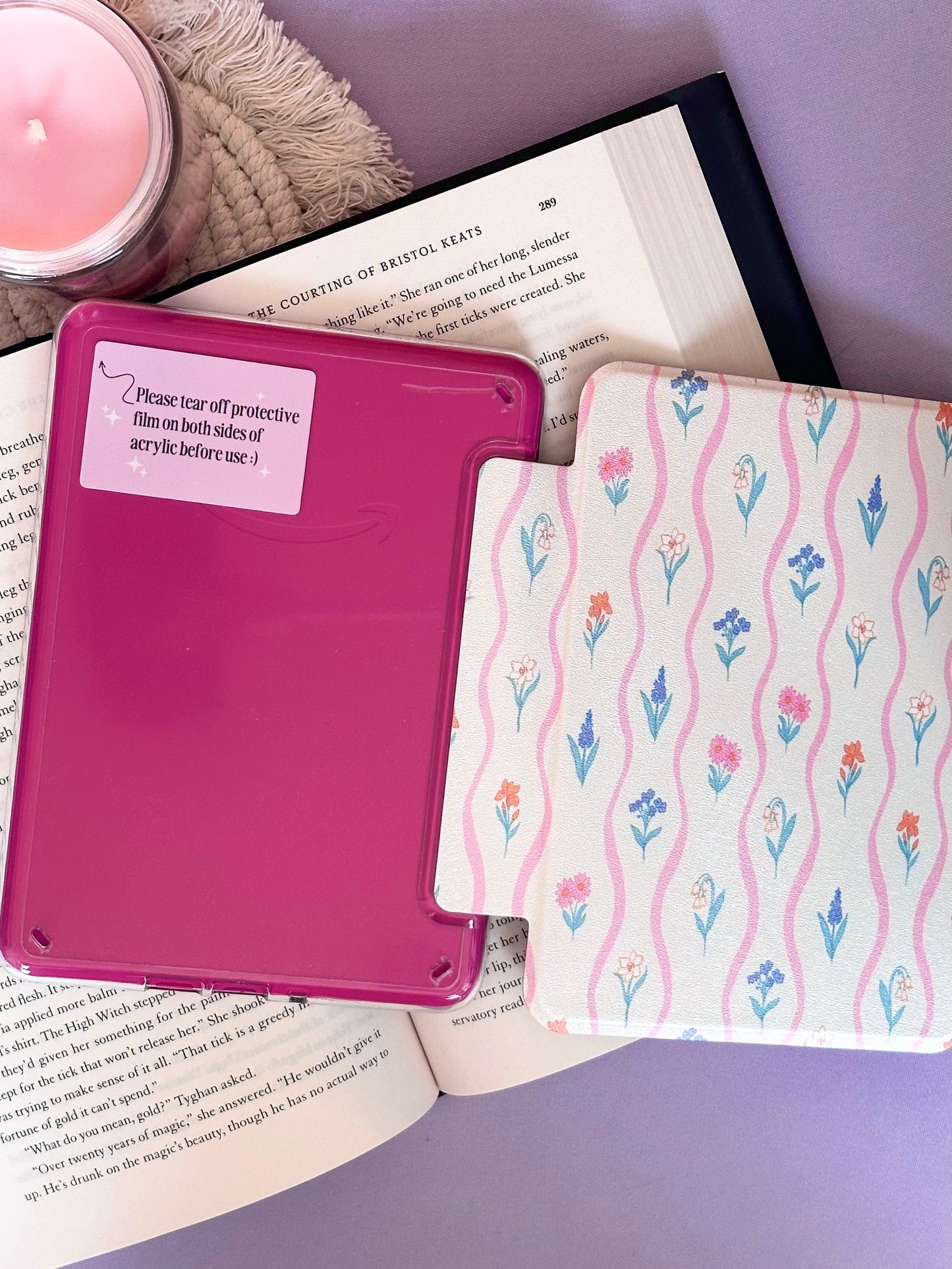 Wavy Floral Kindle Case (7" - 12th Gen. Kindle & Colorsoft)