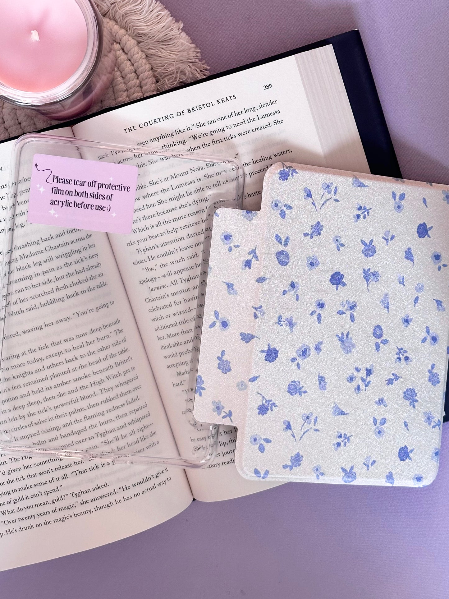 Blue Flower Garden Kindle Case (7" - 12th Gen. Kindle & Colorsoft)