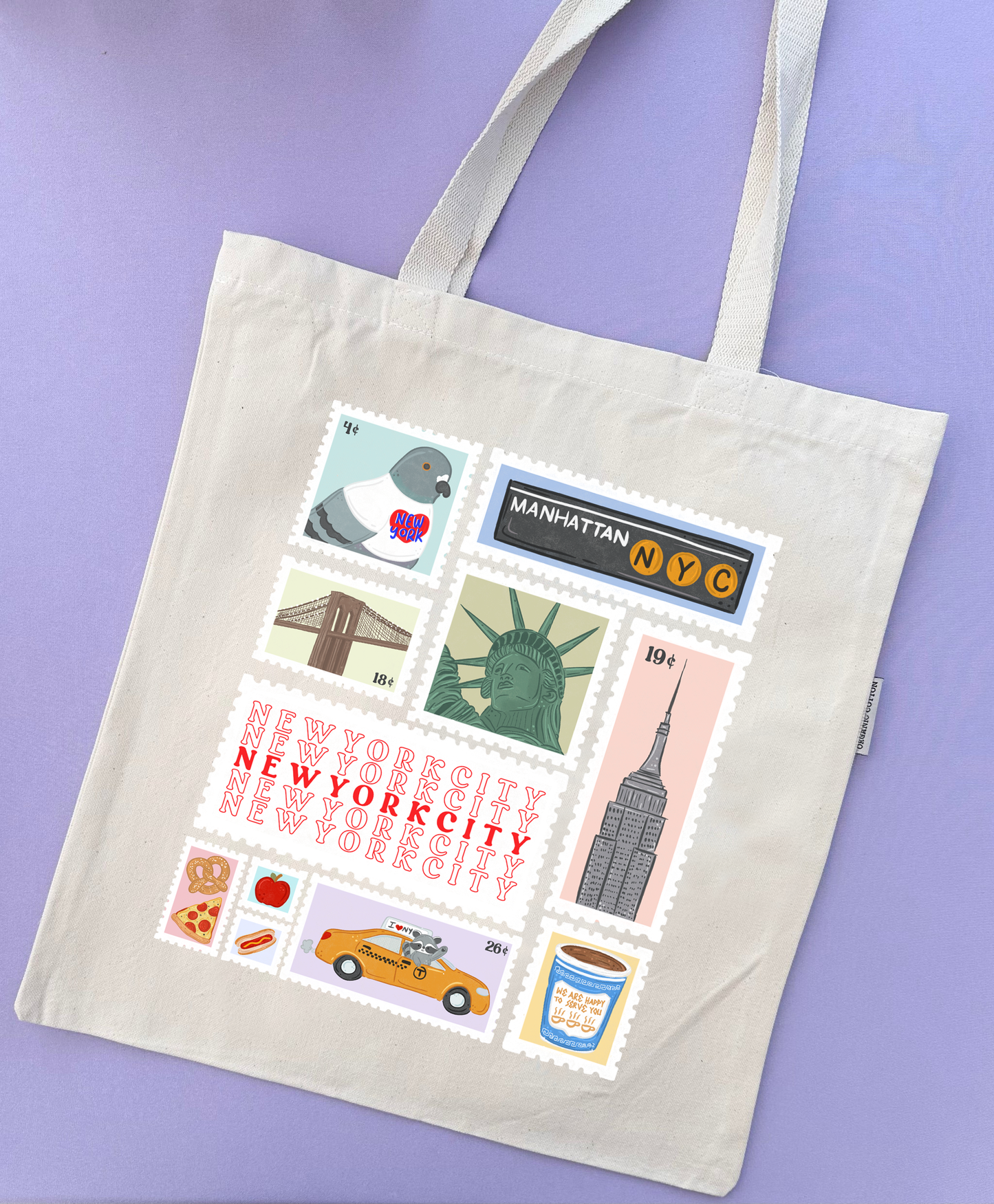 New York City Stamps Tote Bag