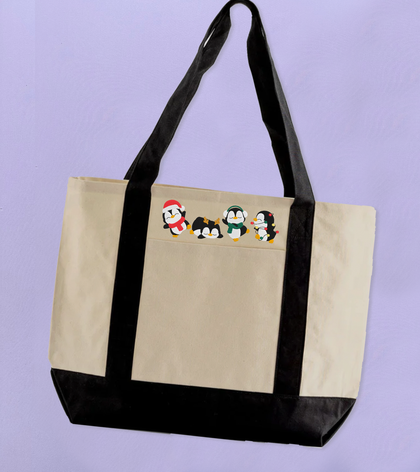 Winter Penguins Tote Bag