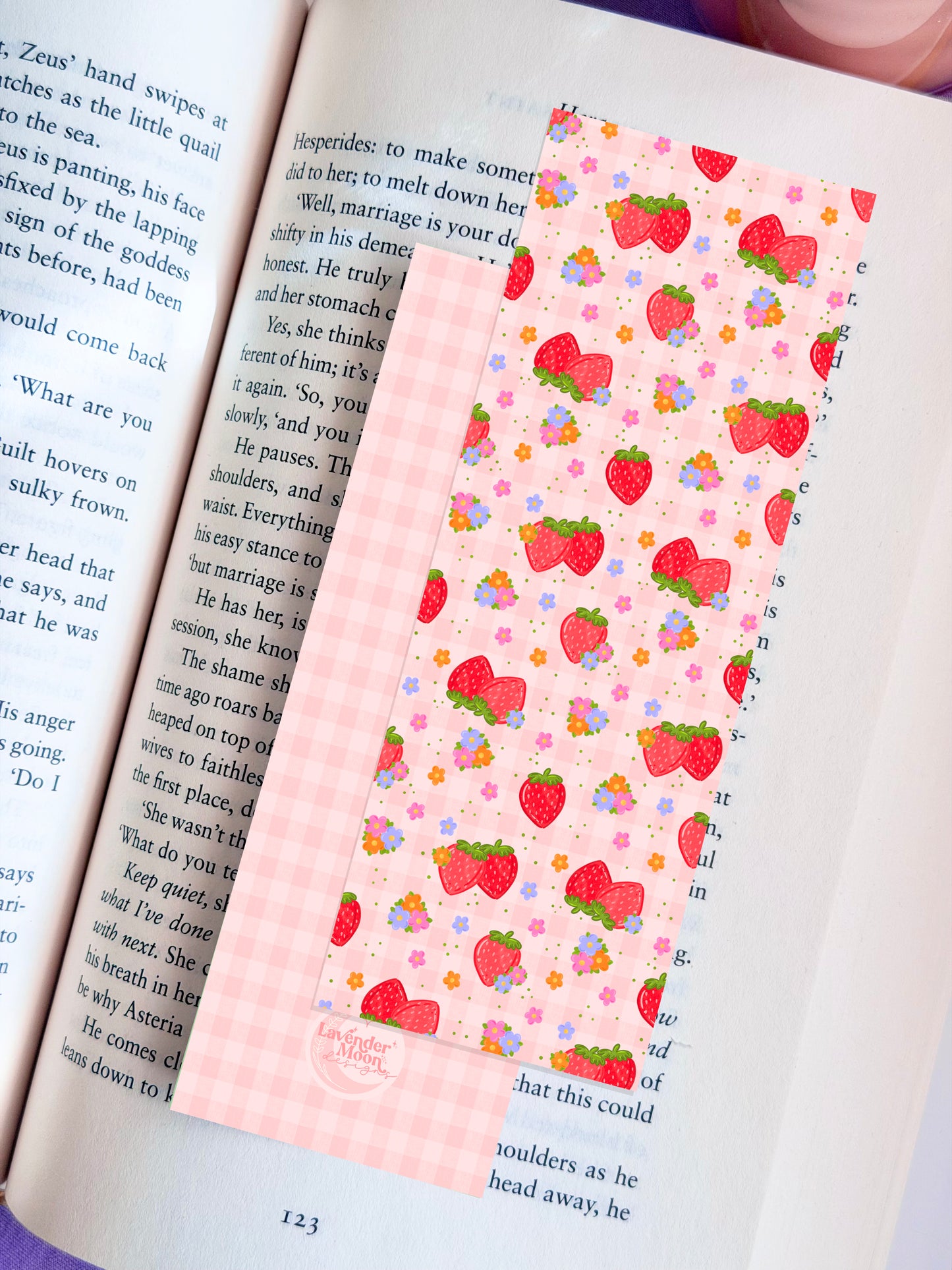 Strawberry Florals Paper Bookmark