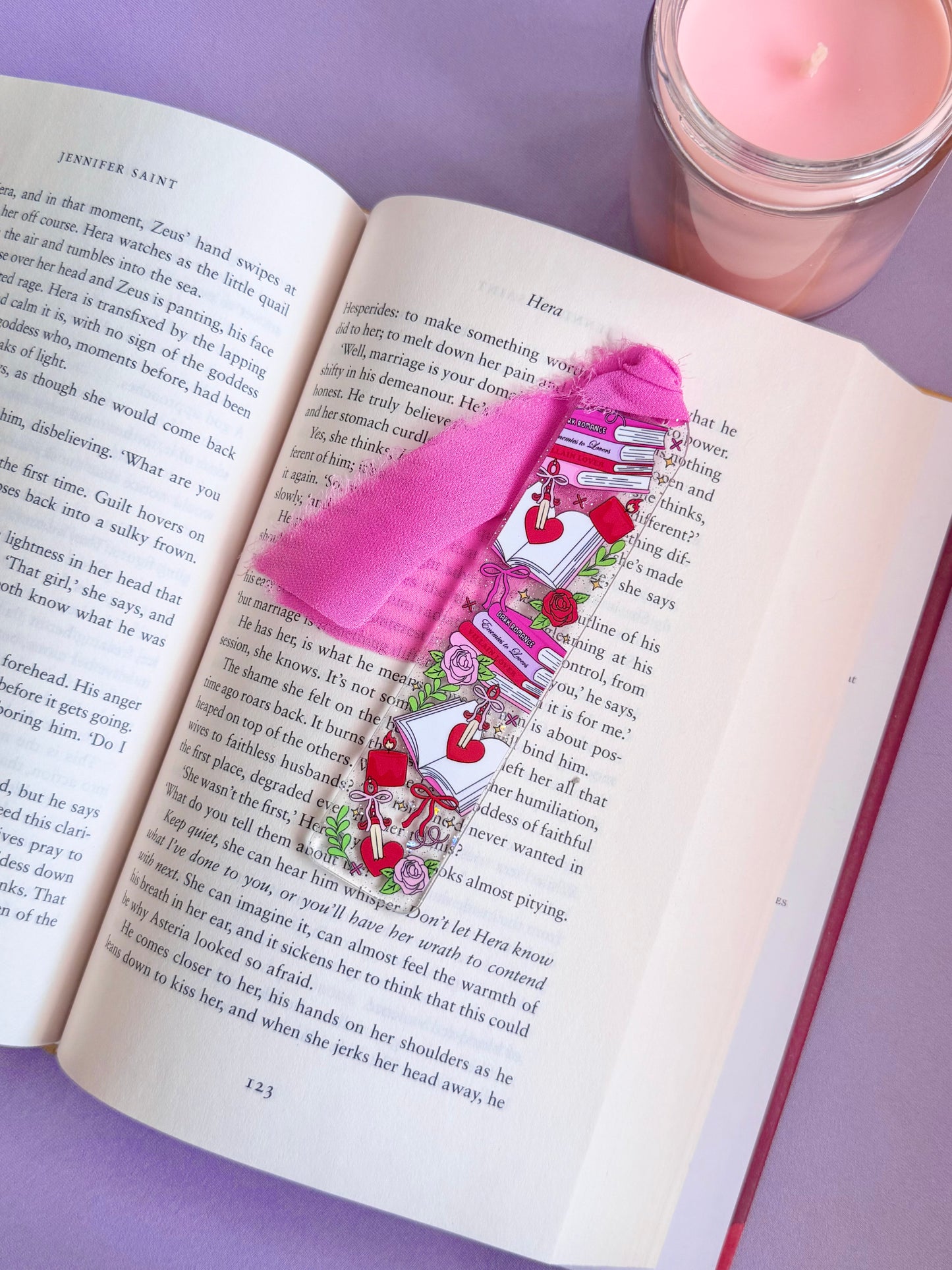 Dark Romance Glitter Acrylic Bookmark