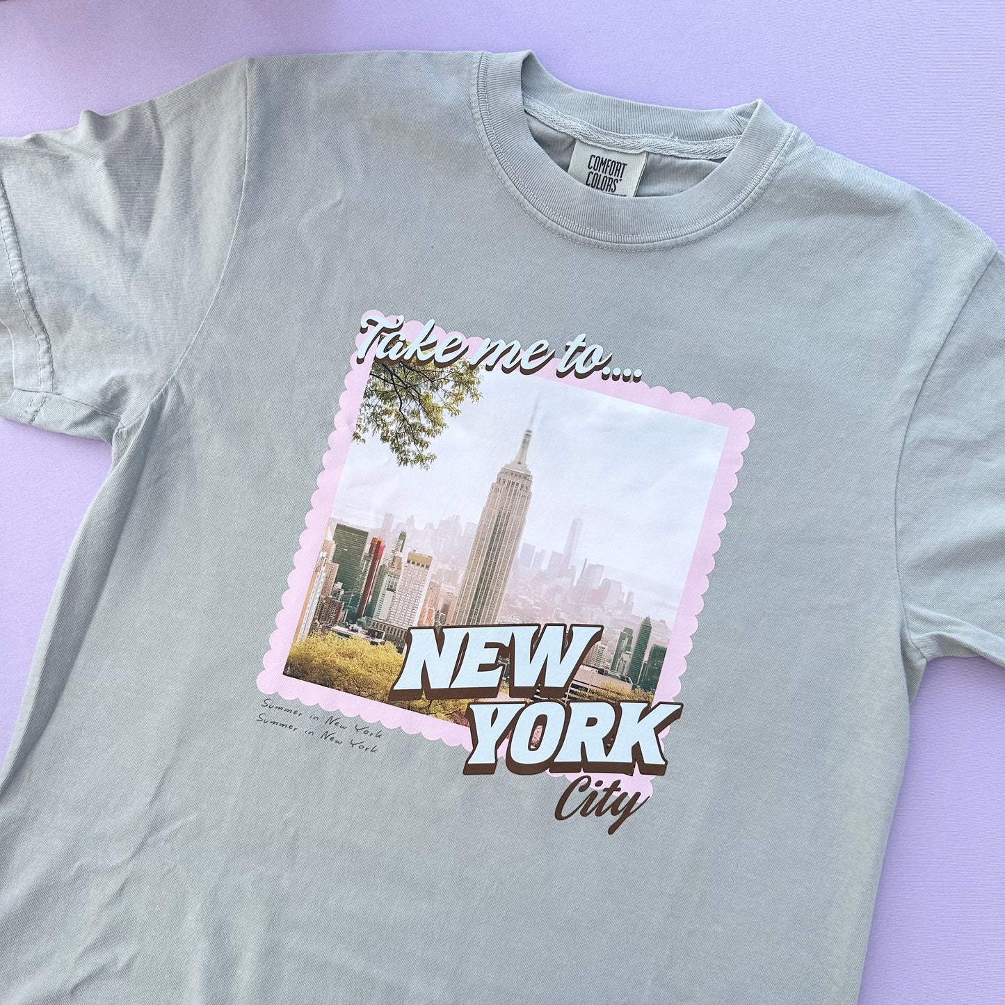 Take Me to New York City T-shirt (Bay Light Green)