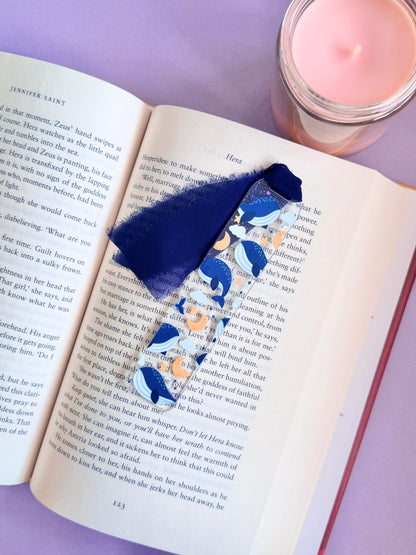 Blue Whales Glitter Acrylic Bookmark