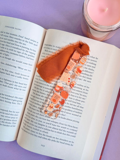 Orange Autumn Reads Acrylic Bookmark