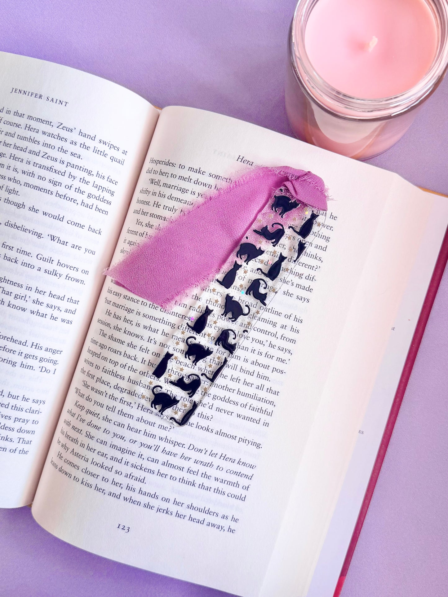 Black Cats Glitter Acrylic Bookmark