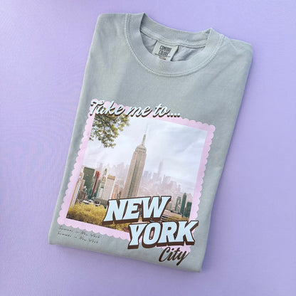 Take Me to New York City T-shirt (Bay Light Green)