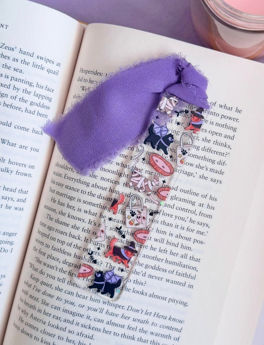 Halloween Cats Glitter Acrylic Bookmark