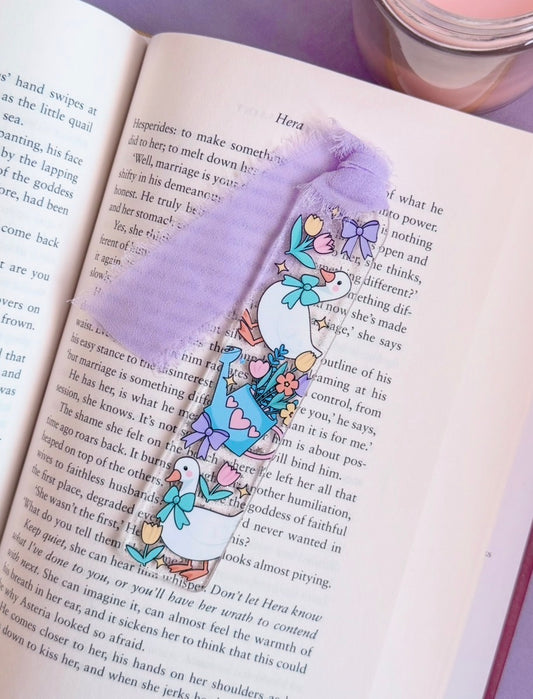 Ducks & Tulips Glitter Acrylic Bookmark