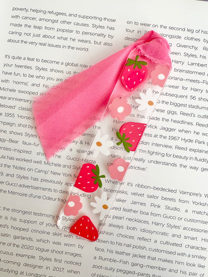 Strawberries & Flowers Acrylic Bookmark