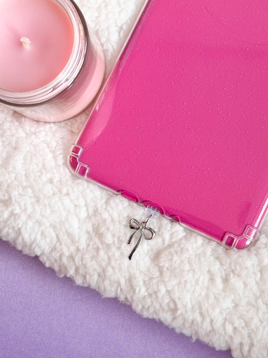 Silver Bow e-Reader Charm