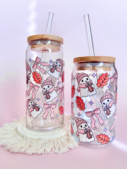 Cozy Ghosts Glass Cup