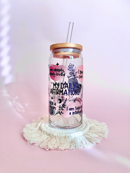 My Daily Affirmations Glass Cup