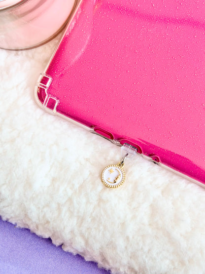 White & Gold Moon e-Reader Charm