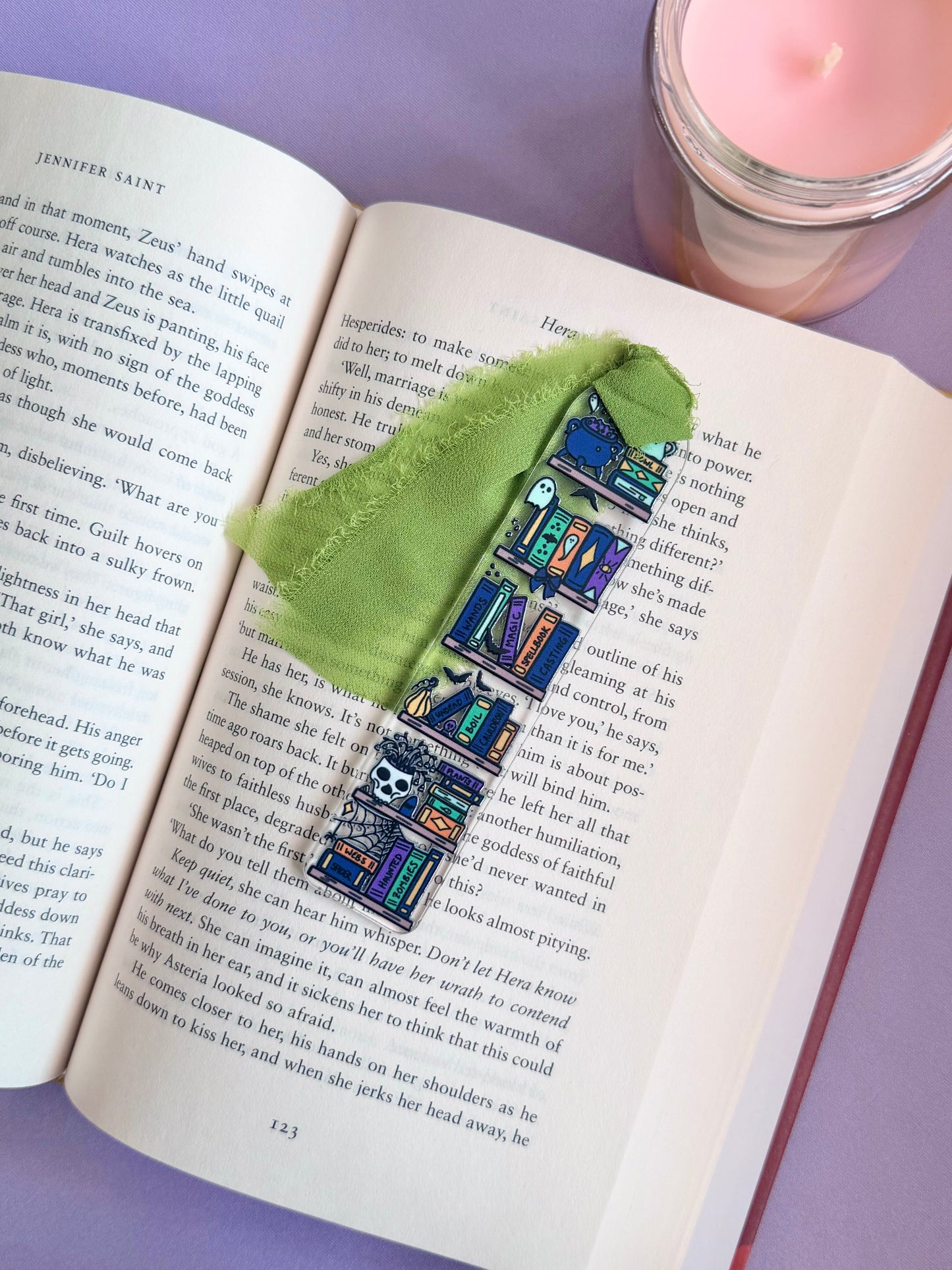 Halloween Bookshelf Acrylic Bookmark