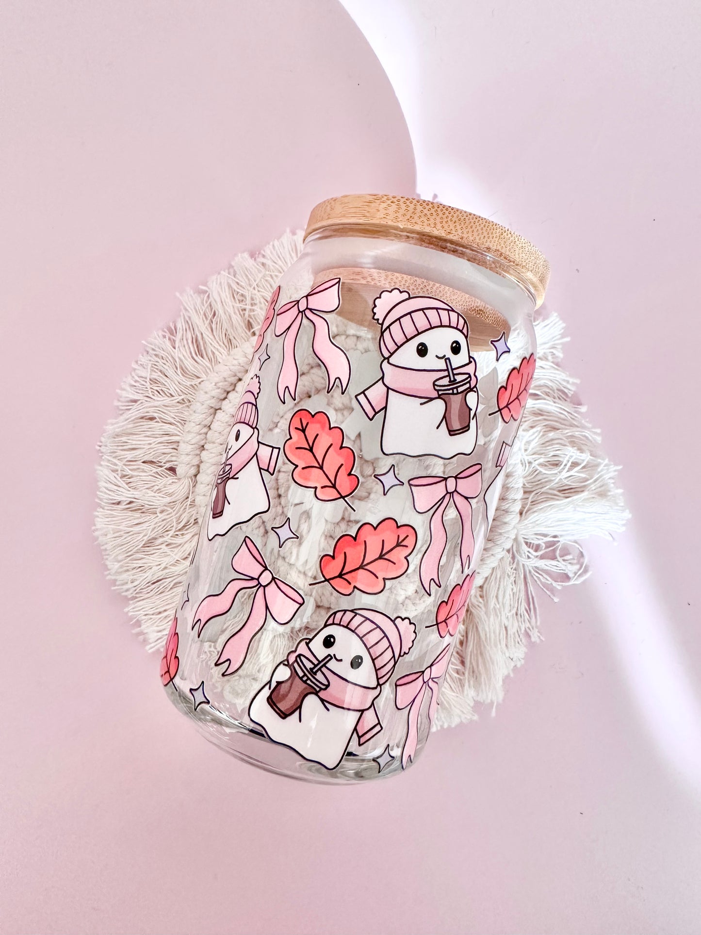 Cozy Ghosts Glass Cup