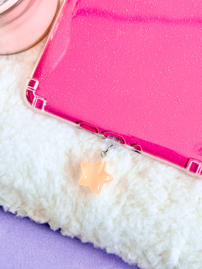 Glow in the Dark Orange Star e-Reader Charm