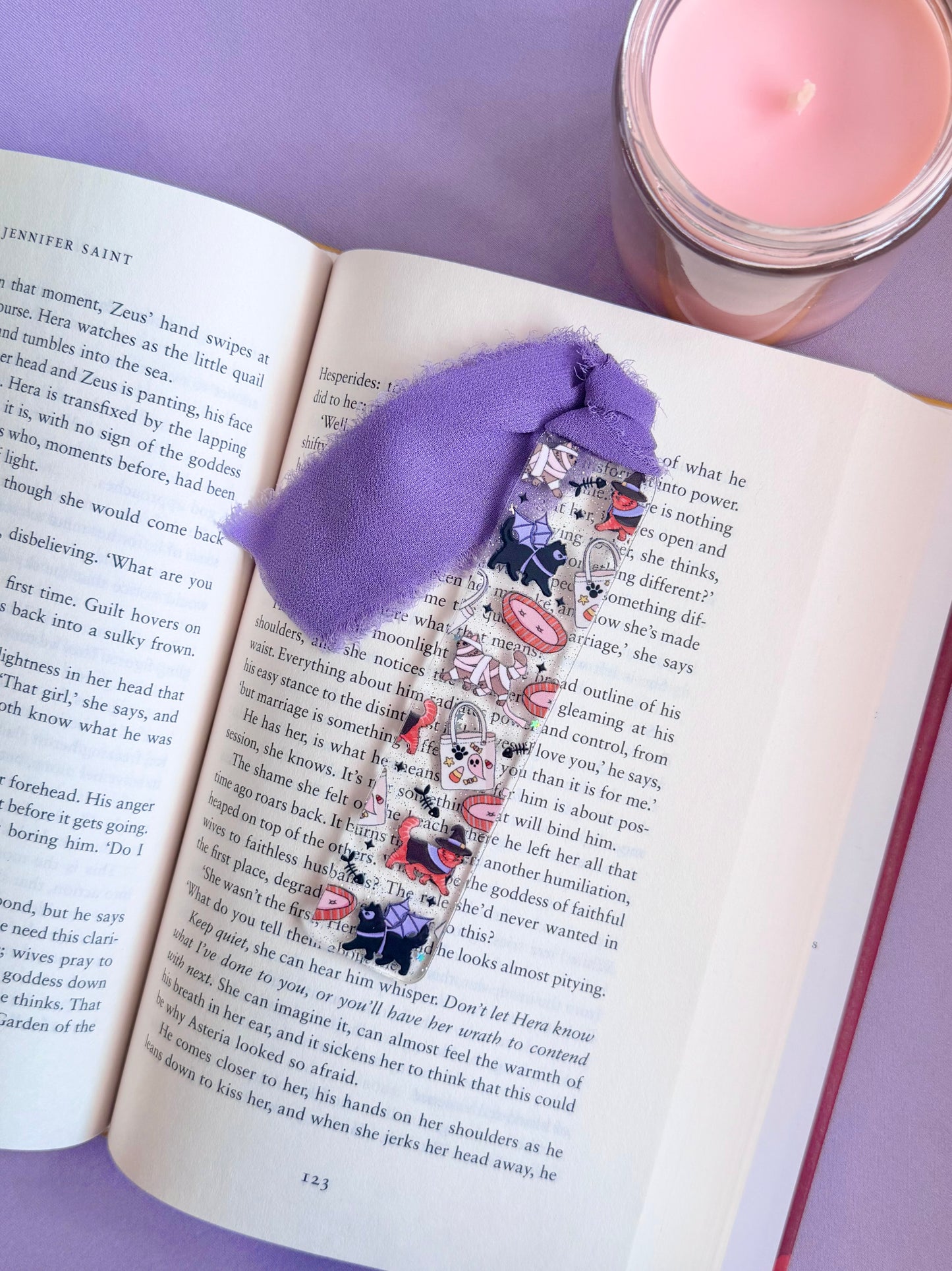 Halloween Cats Glitter Acrylic Bookmark