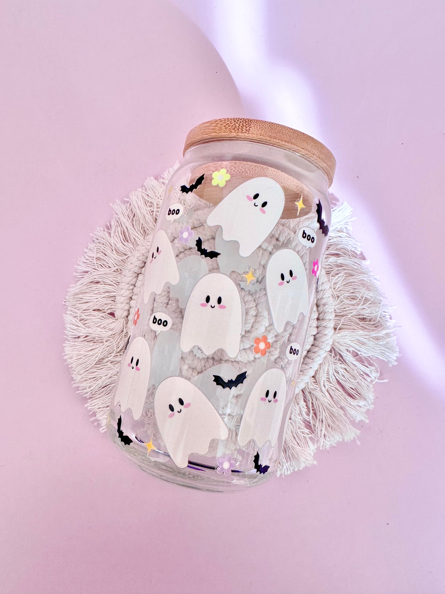 Retro Ghosties Glass Cup